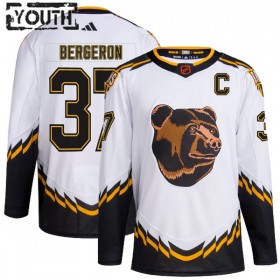 Boston Bruins Trikot Patrice Bergeron 37 Adidas 2022-23 Weiss Reverse Retro 2.0 Authentic - Kinder